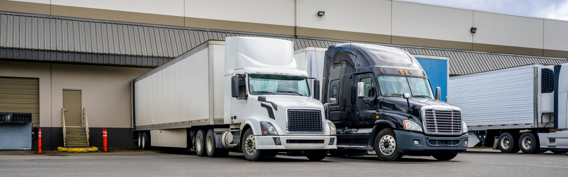 two parked trucks