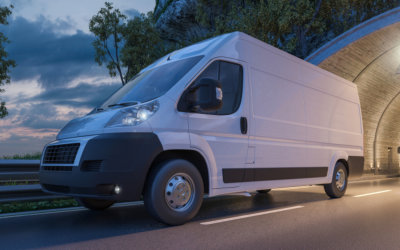 van moving out from a tunnel